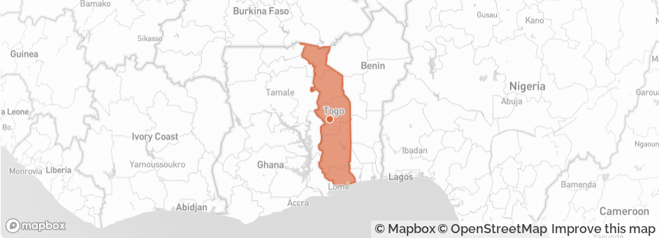 Carte des pays où ISF a un projet en cours : Togo