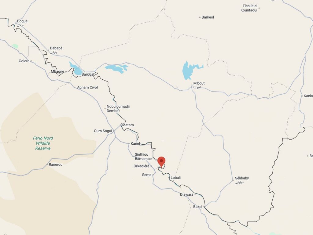 Carte de localisation du projet : Wandé, commune de Dianké Souf, région de Kaffrine, Sénégal